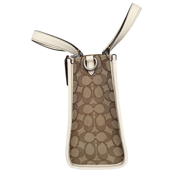 Coach Dempsey Tote 22 In Signature Jacquard With Rainbow Stripe And Coach Patch - Picture 7 of 15